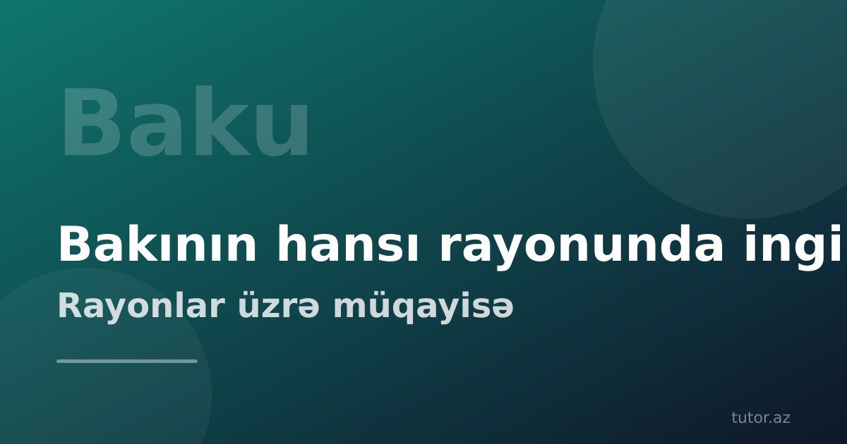 Bakının hansı rayonunda ingilis dili kursu seçmək olar: rayonlar üzrə müqayisə