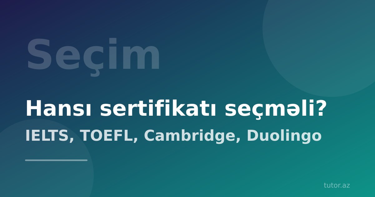 Hansı ingilis dili sertifikatını seçməli? IELTS, TOEFL, Cambridge və Duolingo müqayisəsi