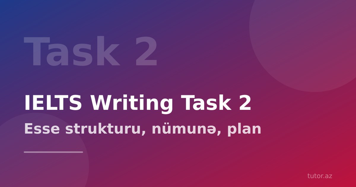 IELTS Writing Task 2: struktur, esse növləri və nümunə
