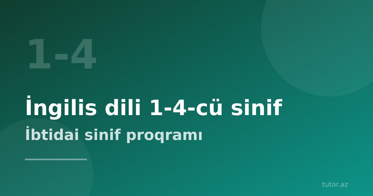 İngilis dili 1-4-cü sinif proqramı: ibtidai sinifdə nə öyrənilir və valideyn necə kömək edə bilər