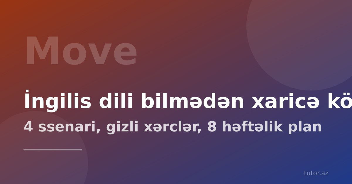 İngilis dili bilmədən xaricə köçmək mümkündürmü