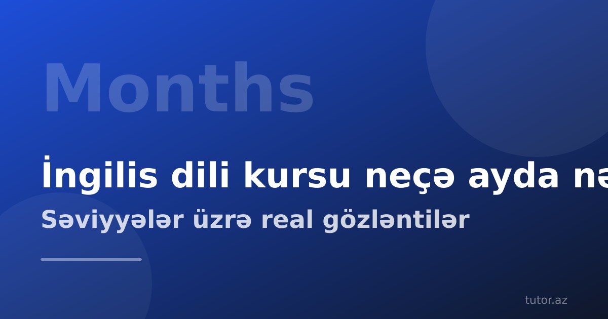 İngilis dili kursu neçə ayda nəticə verir: səviyyələr üzrə real gözləntilər