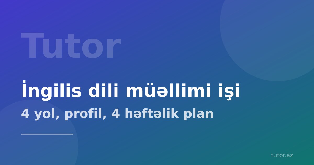 İngilis dili müəllimi işi axtarırsan? 4 yol və ilk müştərini tapmaq planı
