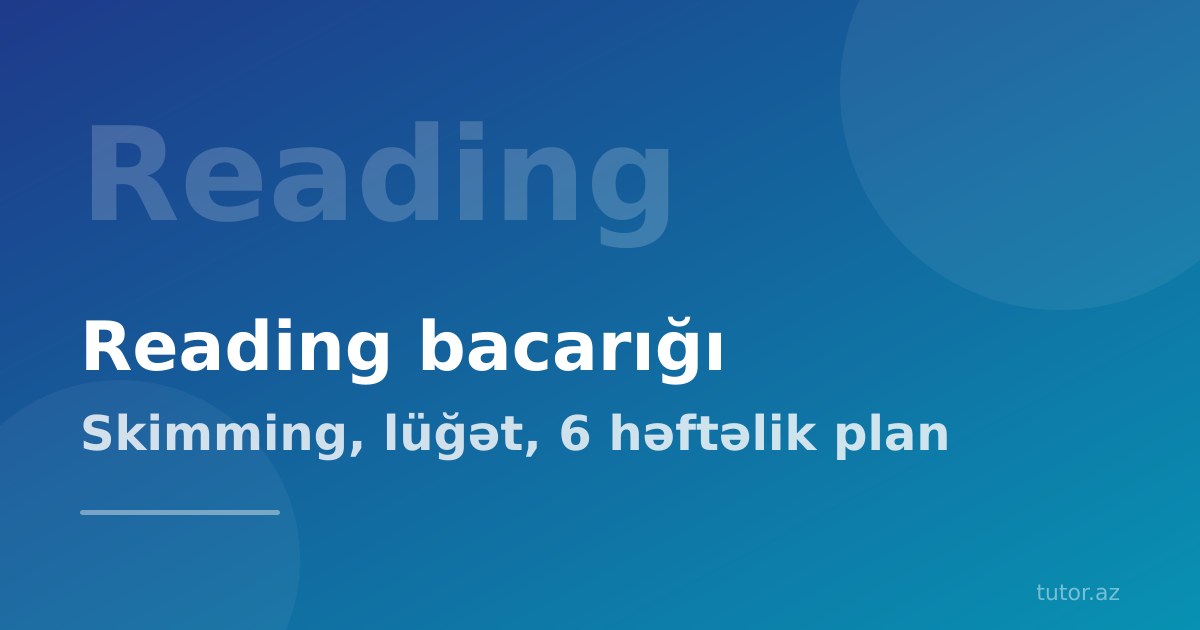 İngilis dili reading bacarığı necə inkişaf etdirilir? Addım-addım plan