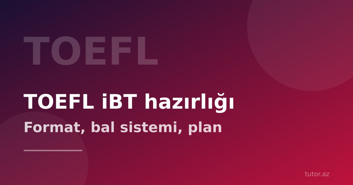 TOEFL iBT hazırlığı: format, bal sistemi və addım-addım plan