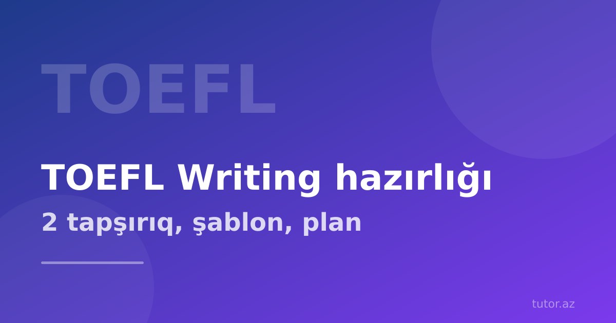 TOEFL Writing: iki tapşırıq, paraqraf şablonları və hazırlıq planı