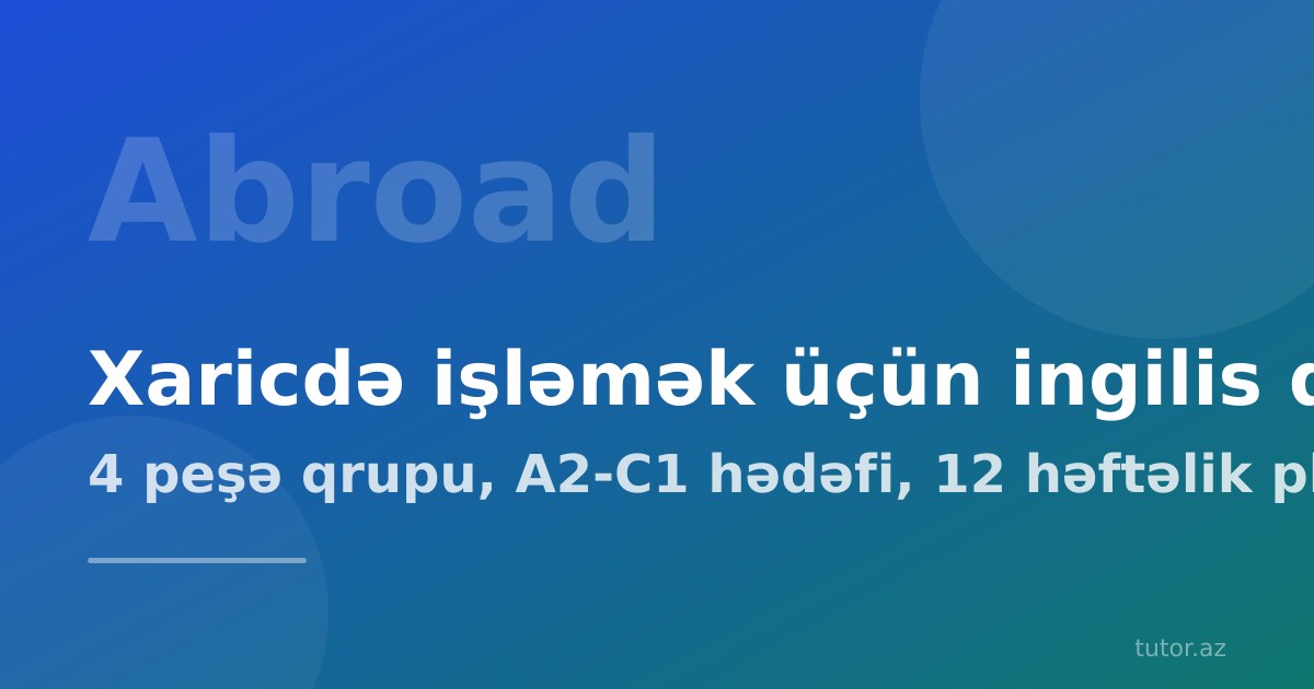 Xaricdə işləmək üçün nə qədər ingilis dili lazımdır