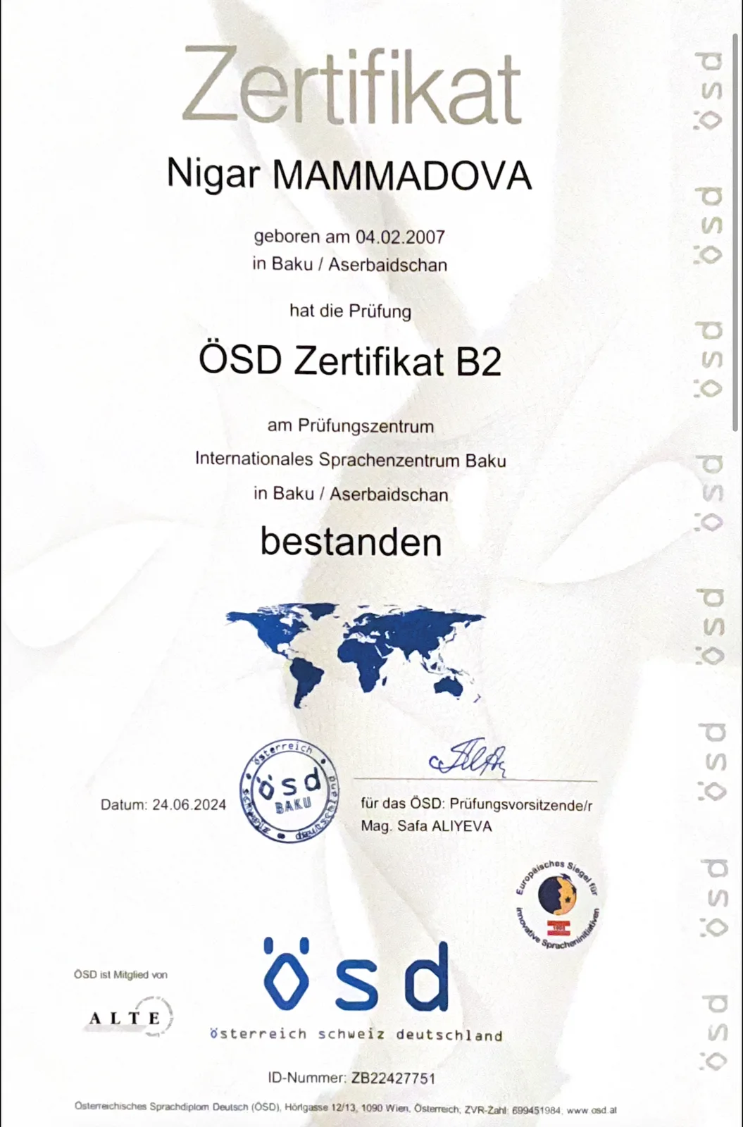 ÖSD Zertifikat B2 sertifikatı