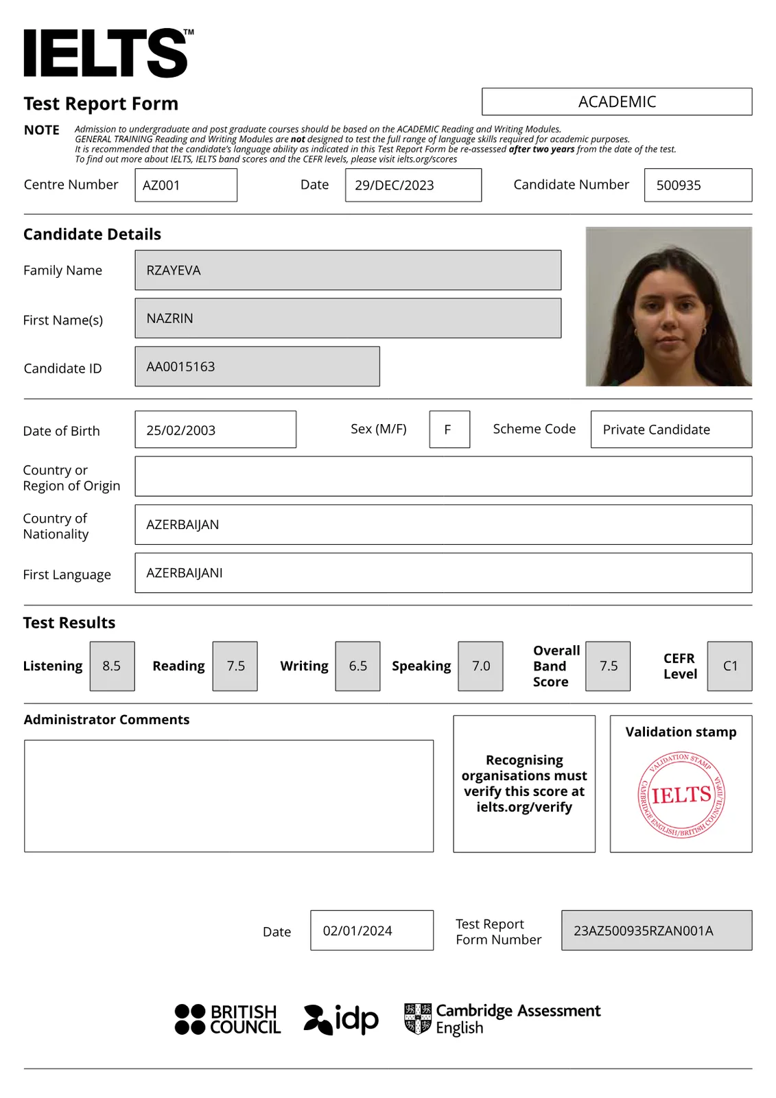 IELTS sertifikatı